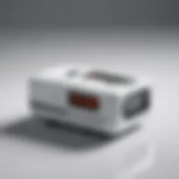 Modern oximeter device on sleek white surface
