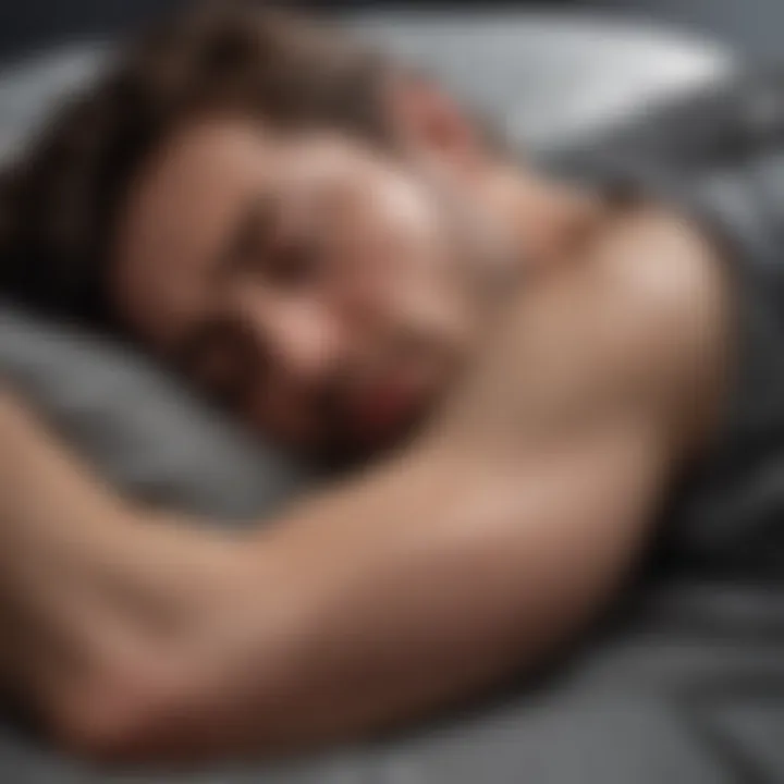 Illustration of a person sleeping in an uncomfortable position leading to skin irritation
