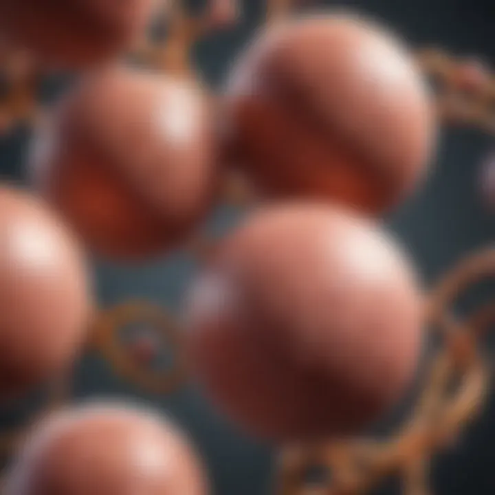 Illustration showing protein molecules interacting with fat cells