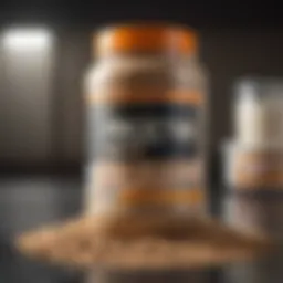 Protein powder types displayed in a scientific setting
