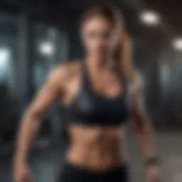 Energetic woman doing high-intensity interval training