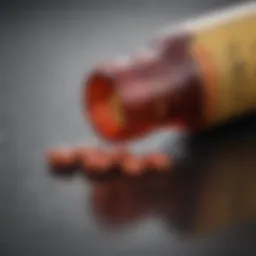Red Pill Bottle with Cialis Pills