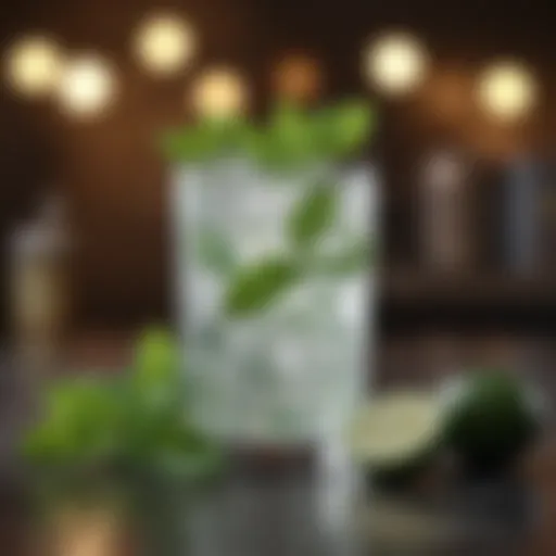 Zesty cucumber mint cooler with ice and herbs