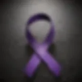 Pancreatic cancer awareness ribbon symbolizing hope and support