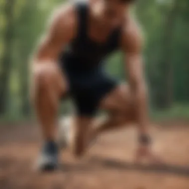 Runner stretching before a workout