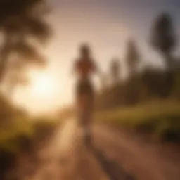 A scenic running trail at sunset