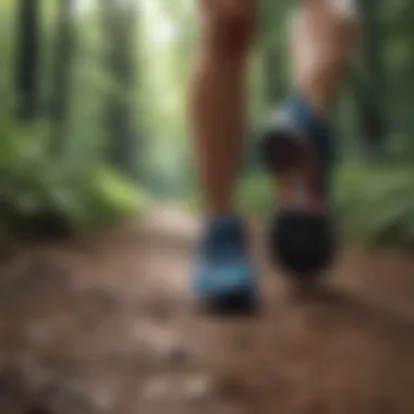 Running shoes on a trail