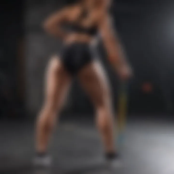 Sculpted booty with resistance band