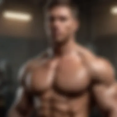 Sculpted muscles showing progress