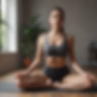 Person performing seated yoga stretch