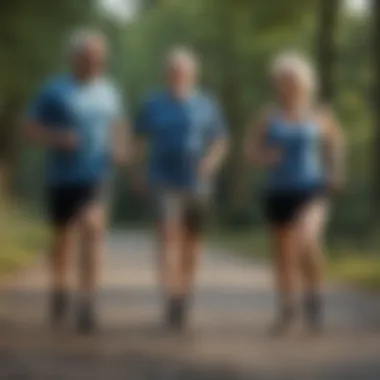 Senior couple engaging in physical activity for weight management