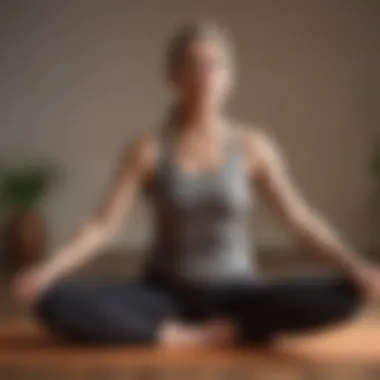 Senior woman practicing yoga to aid weight loss