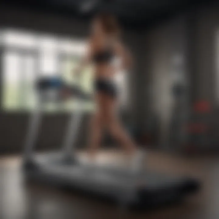 Sleek treadmill model with customizable incline options