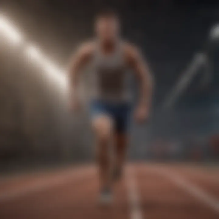 Male Runner Sprinting on Track