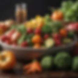 Fresh vegetables and fruits for a healthy diet