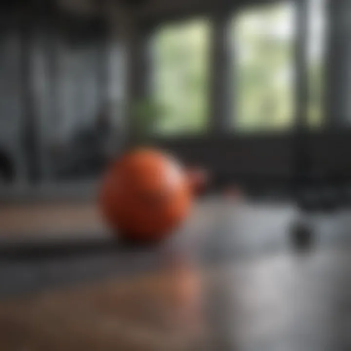Innovative workout equipment set up in a home gym with soft lighting