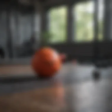 Home Gym Essentials Innovative workout equipment set up in a home gym with soft lighting