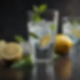 Refreshing water with lemon and mint