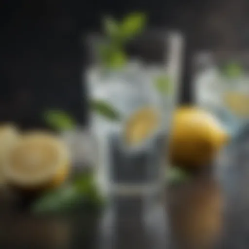 Refreshing water with lemon and mint