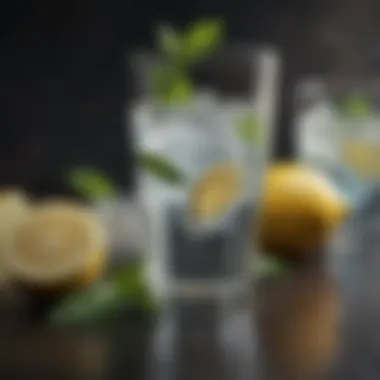 Hydration Strategy for Hangover Prevention Refreshing water with lemon and mint