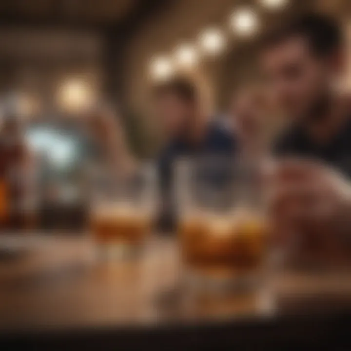 Cheers with light drinks during social gathering