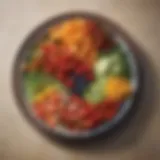Fresh fruits and vegetables arranged beautifully on a plate