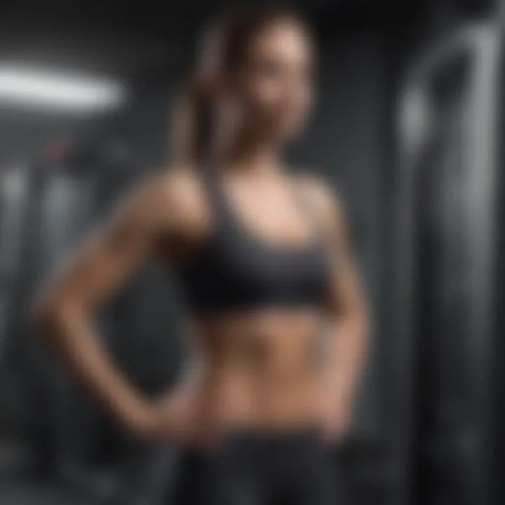 An individual engaging in a dynamic workout routine in a fitness center.