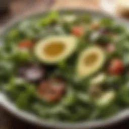 Healthy Salad with Fresh Greens and Avocado