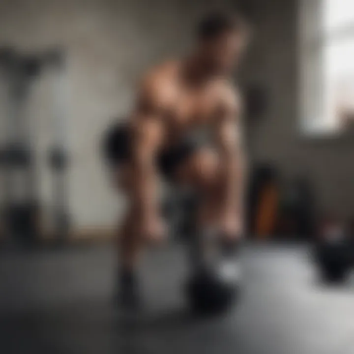Illustration of a person performing a single-leg deadlift with kettlebell