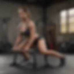 Athlete performing split squats