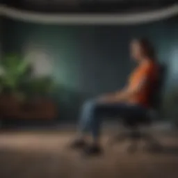 A serene space illustrating optimal sitting posture with proper alignment.