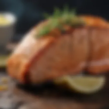 Succulent grilled salmon fillet