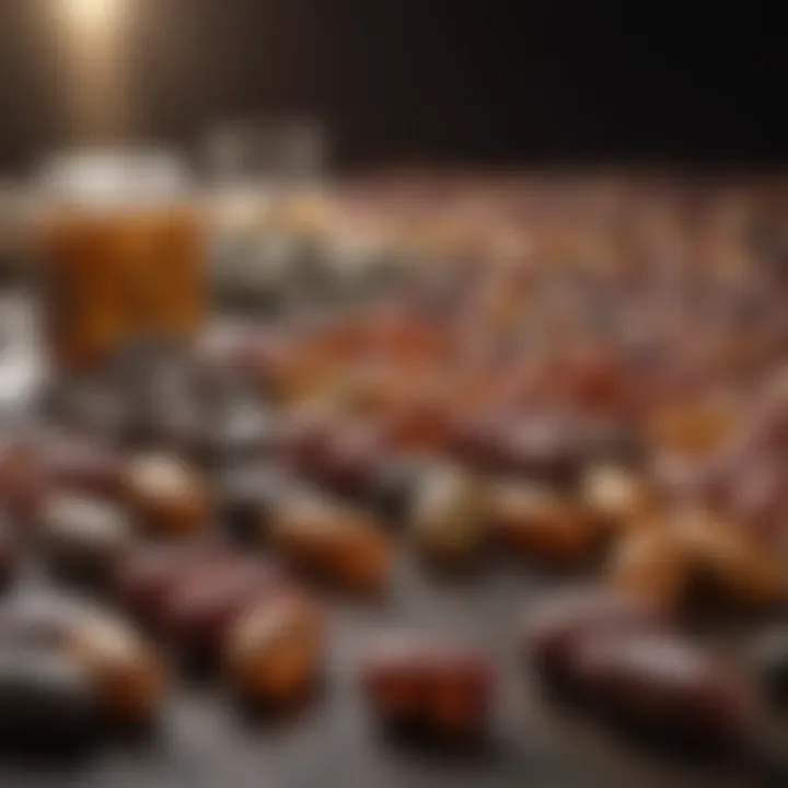 Supplements arranged in a unique layout representing vitamin diversity