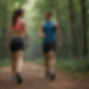 Couple engaging in outdoor physical activity