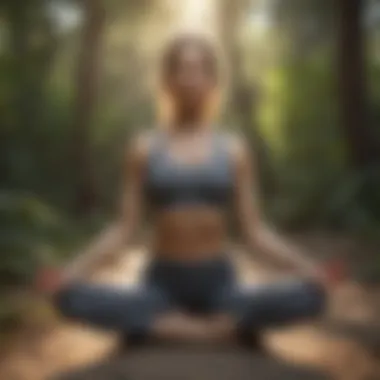 Woman doing yoga in a serene natural environment