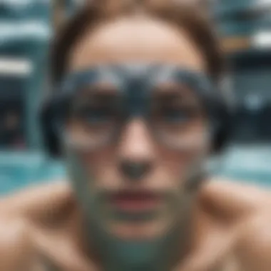 Swimmer wearing advanced goggles underwater