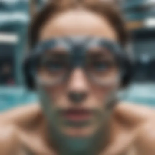 Swimmer wearing advanced goggles underwater