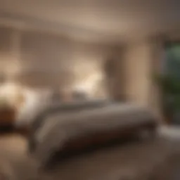 A serene bedroom setting promoting relaxation and comfort