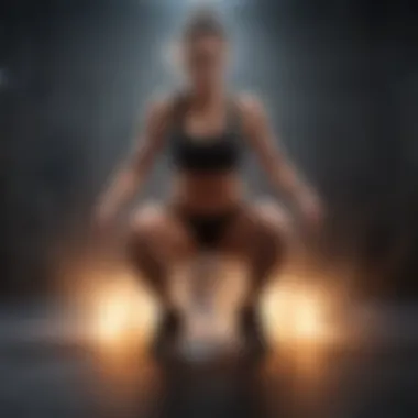 Explosive Jump Squat Vibrant jump squat showcasing explosive power and agility.