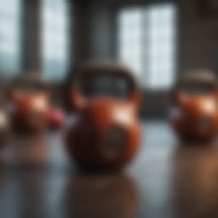 Energizing interval training session with kettlebells.