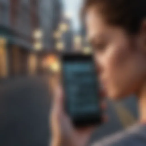A runner analyzing pace data on a smartphone