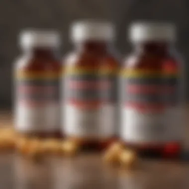 An assortment of multivitamin bottles specifically formulated for older adults