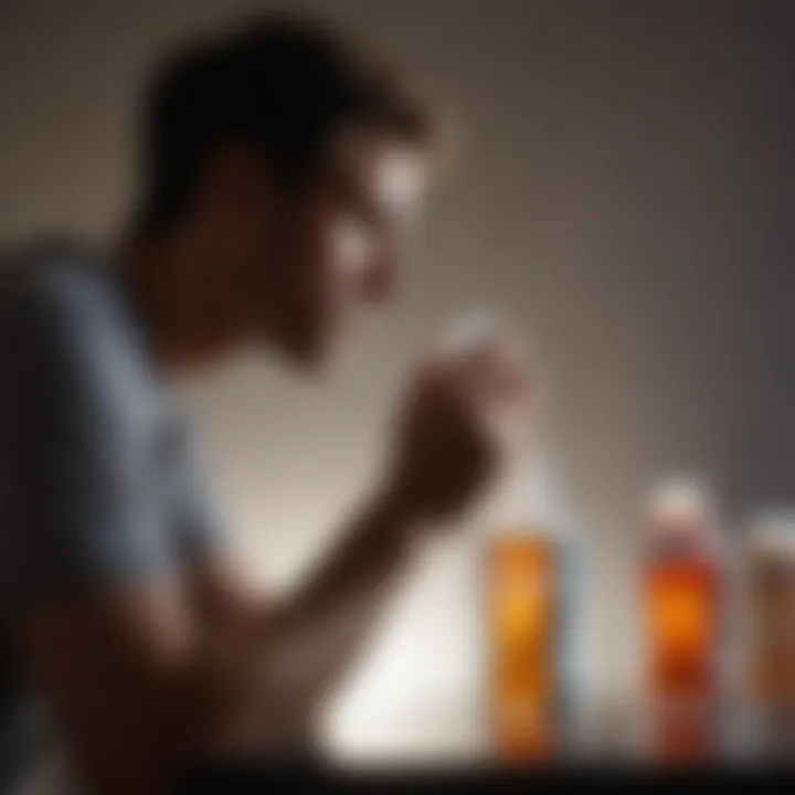 A silhouette of a person contemplating health risks and benefits