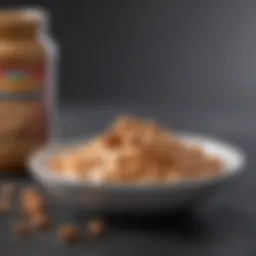 Nutritional content of peanut butter displayed in a bowl