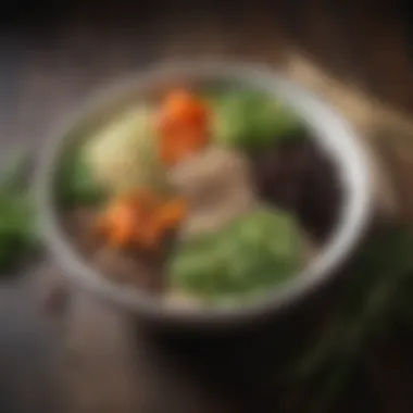 Nutritious Wild Rice Bowl A nutritious bowl of wild rice with fresh vegetables and herbs
