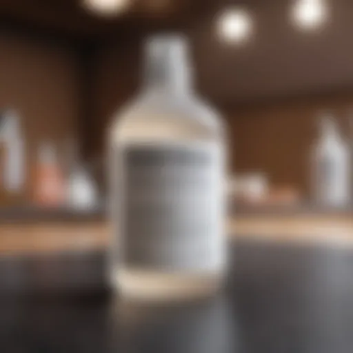 Hydrogen peroxide bottle against a dental backdrop