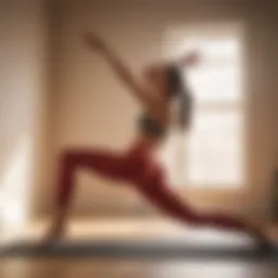 Woman practicing yoga for toning legs and bum at home