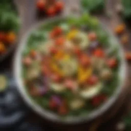 Healthy salad with colorful vegetables and lean protein