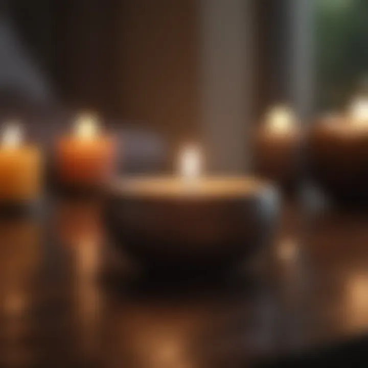 Guided meditation session with gentle candlelight