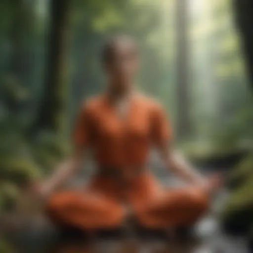 Meditation practitioner in serene nature setting